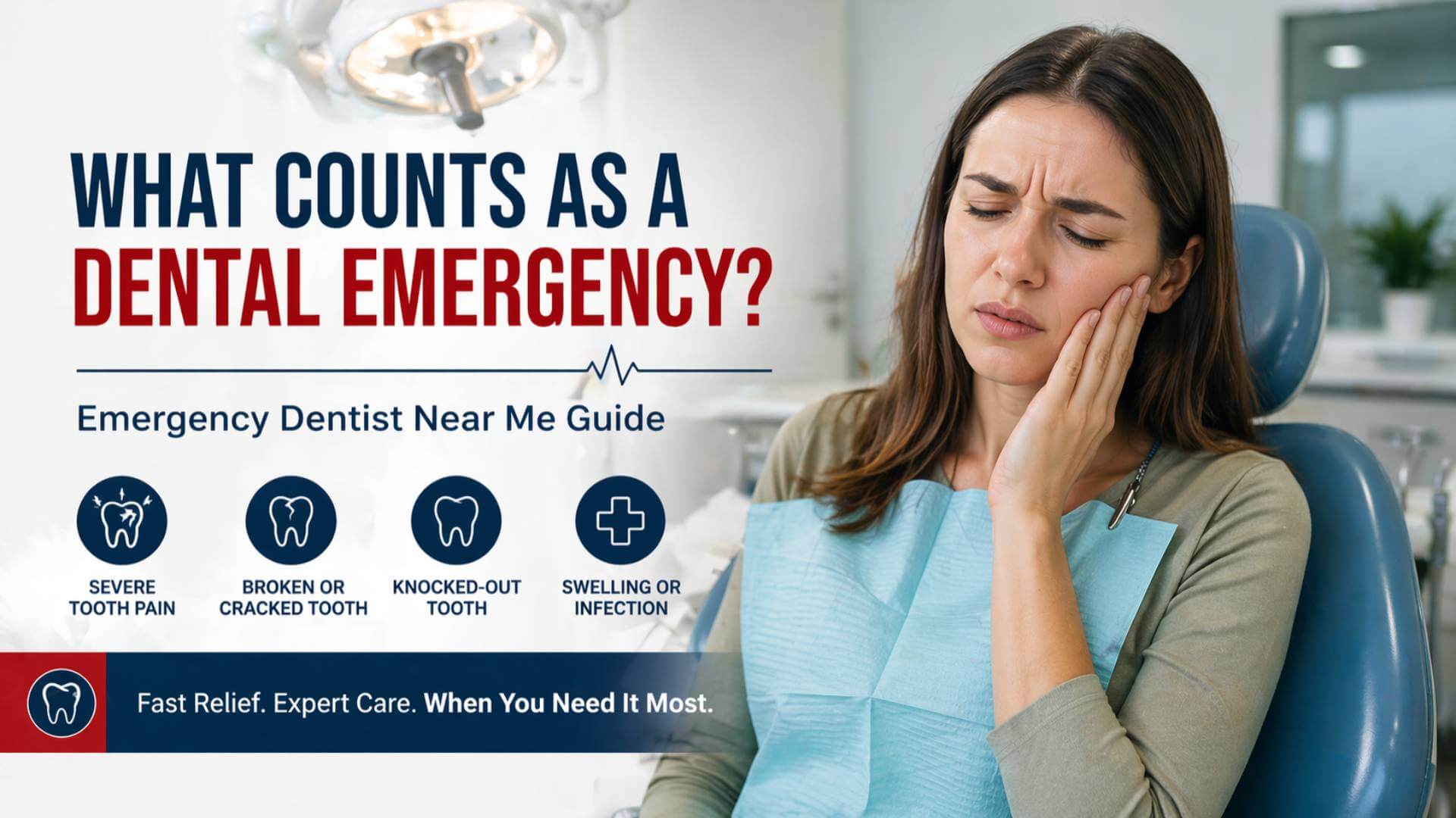 Emergency dentist near me treating patient in dental office